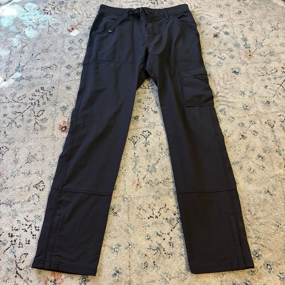 Prana Stretch Zion Pant II Black Men's 31x32 Stretch Cargo Standard Fit